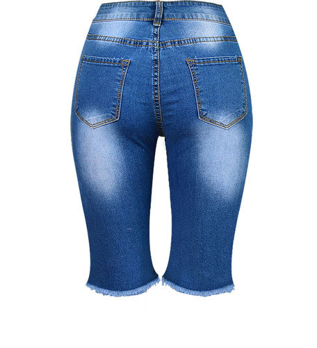 Muse Look Distressed Bermuda Shorts - Blue