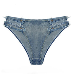 Super Cute Denim Cheeky Bikini Bottoms